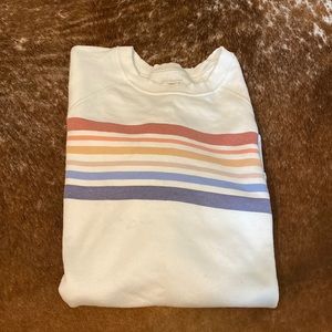 Crew neck sweater, distressing on neck, super soft and comfy, gently used